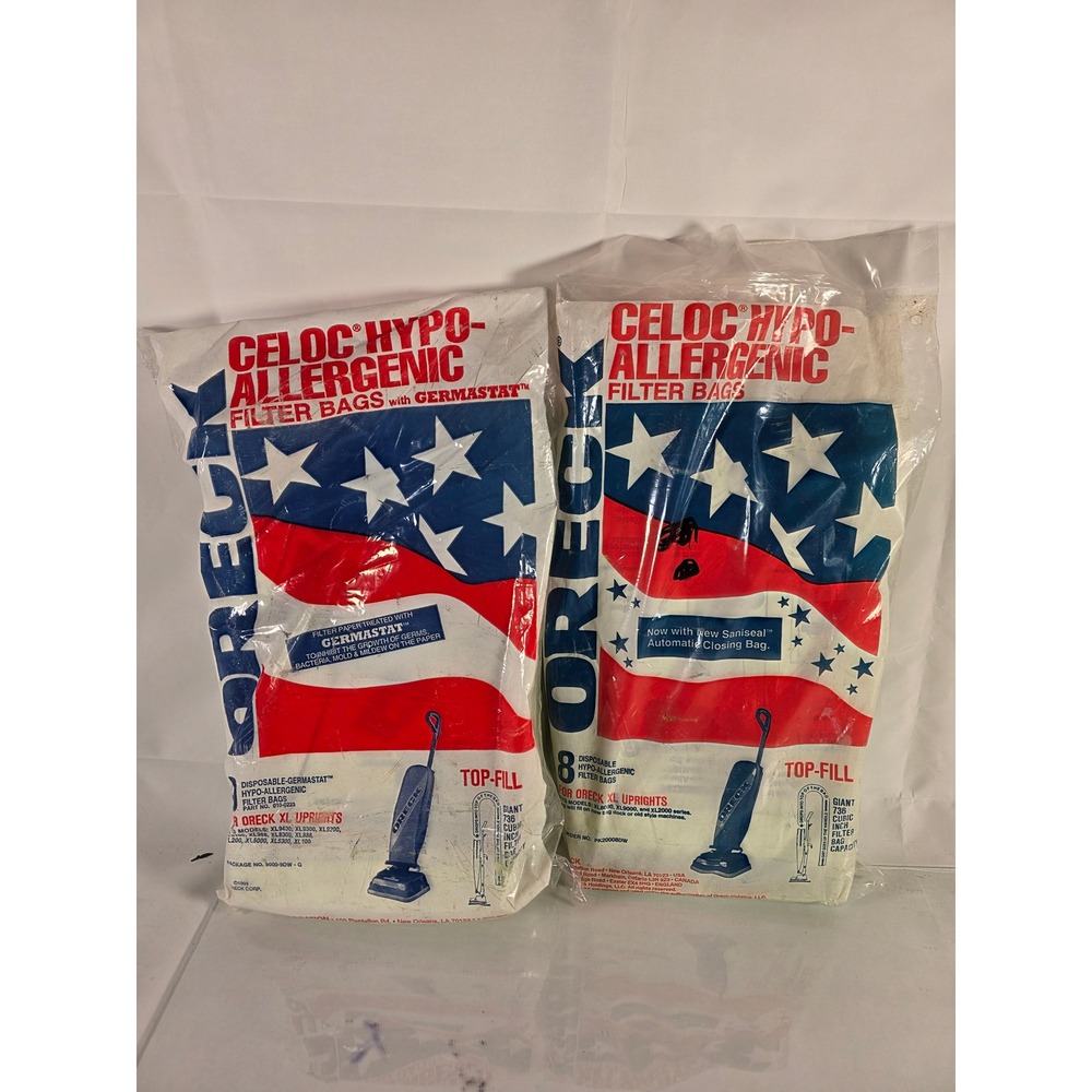 17 Oreck XL Upright Vacuum Bags Celoc Hypo-Allergenic Saniseal Germastat NEW